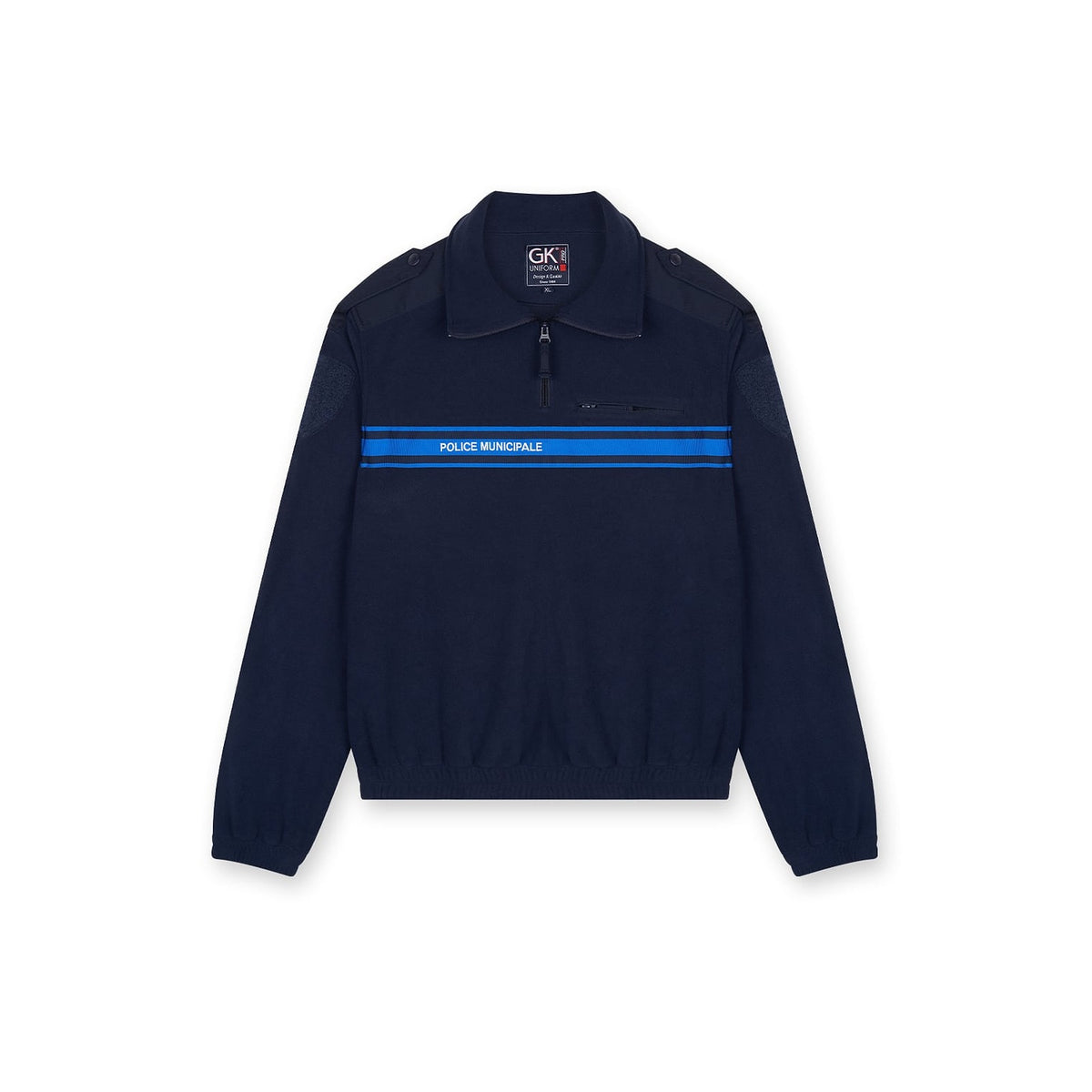 Pull polaire GK Professional renforts épaules et coudes poche poitrine à glissière