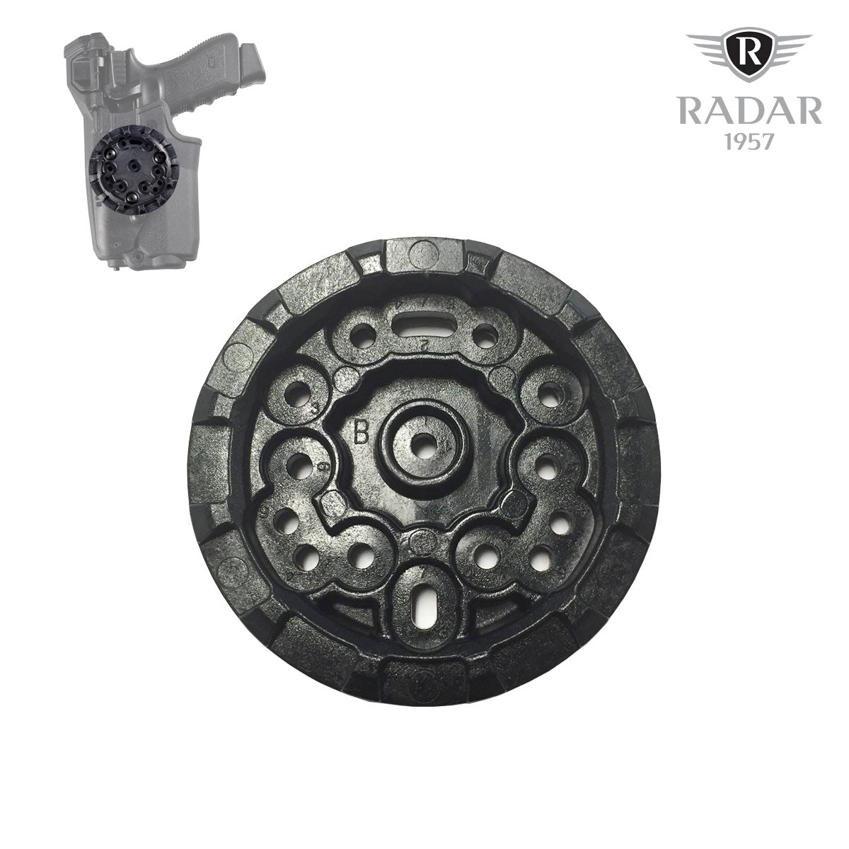 Déport bas UBM Radar 1957 Multilink 2 pour ceintures de 35 à 75 mm en polymère