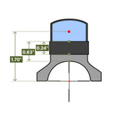 Montage déporté Reptilia ROF-90 pour Aimpoint ACRO et Steiner MPS corps 34 mm 35 grammes