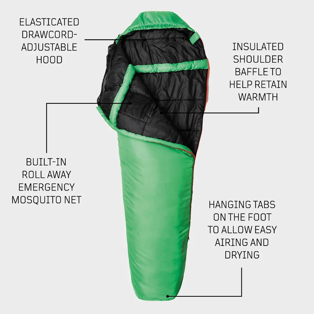 Sac de couchage Snugpak TravelPak 3 confort -3 °C moustiquaire intégrée 1,5 kg