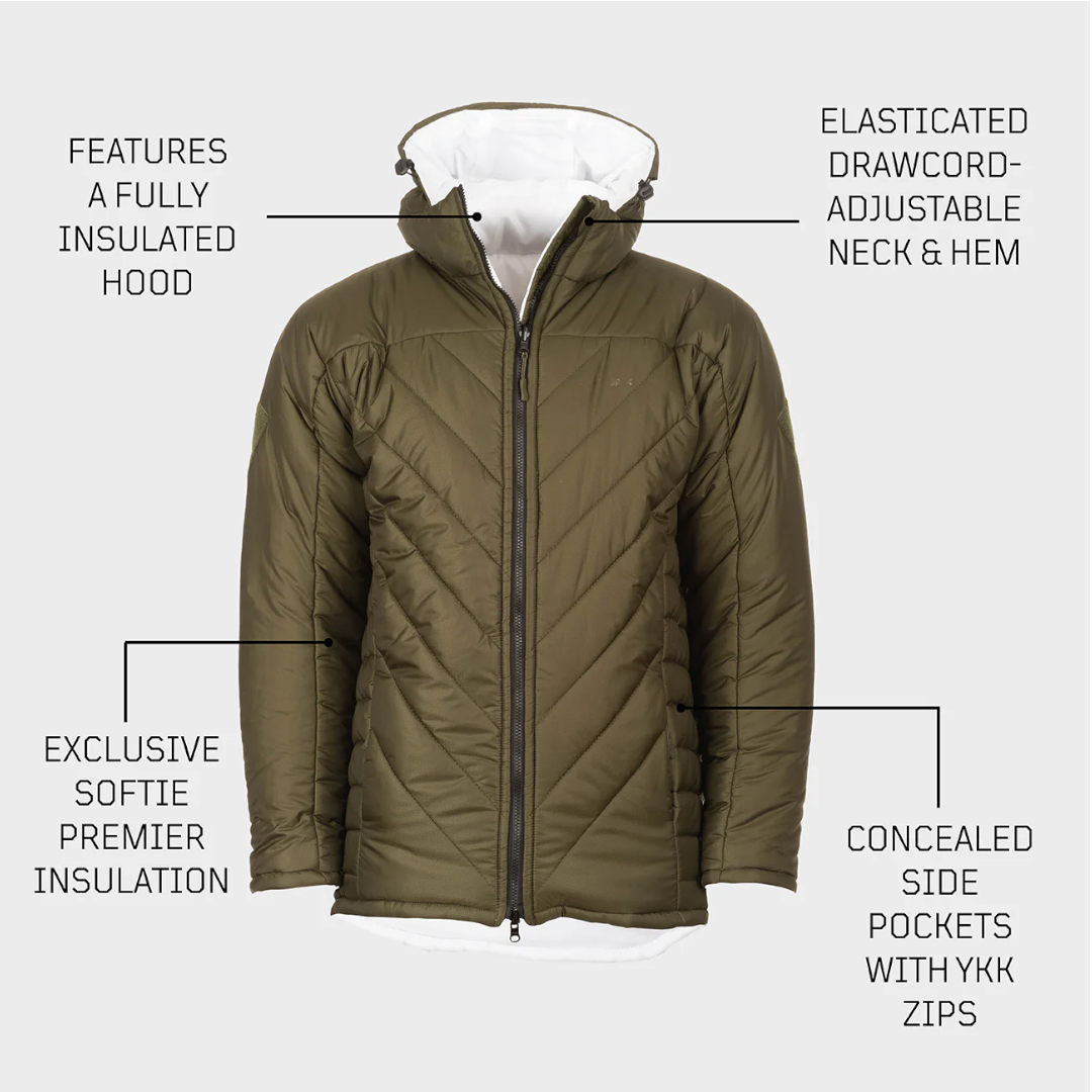 Veste isolante réversible Snugpak Softie Jacket 12 WGTE confort -15 °C capuche isolée enroulable