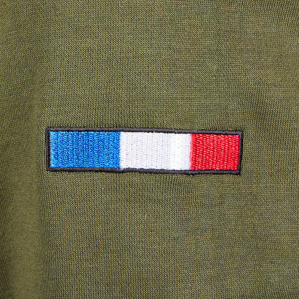 Sweat à capuche Ares polycoton 350 g/m² brodé FRENCH ARMY poche à glissière