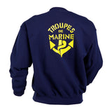 Sweat-shirt Ares Troupes de marine logo TDM floqué col rond marquage de tradition