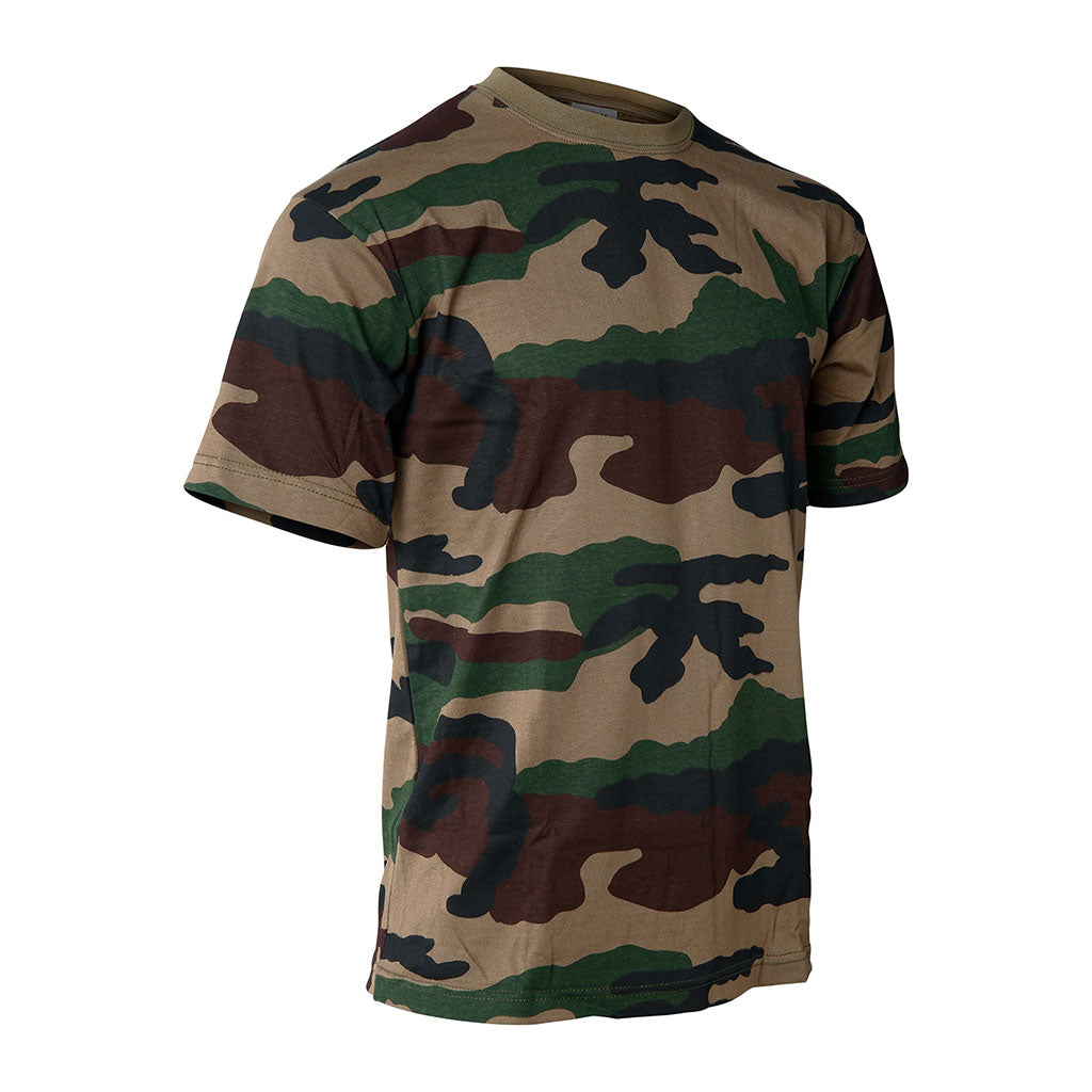T-shirt Ares 100% coton à motif de dissimulation imprimé col rond manches courtes