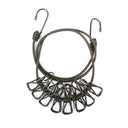 Corde à linge élastique Ares de bivouac avec huit pinces métalliques intégrées