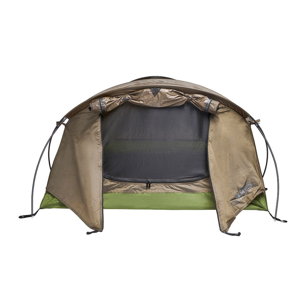 Tente tunnel Ares Pyrène 1,75 kg trois arceaux de 8,5 mm et triple ventilation