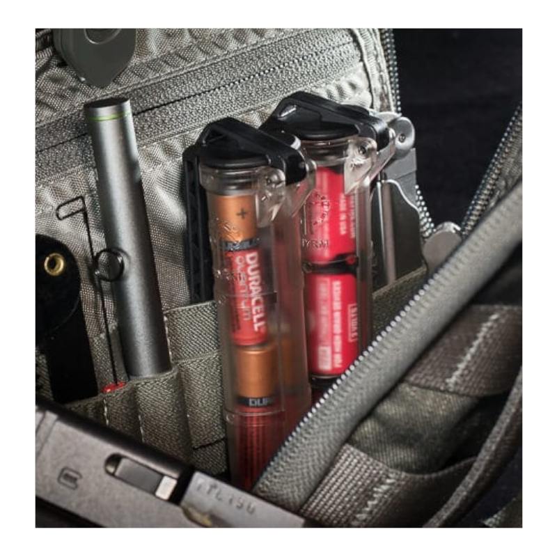 Pochette multi-usages Thyrm CellVault à corps transparent pour piles CR123 fixation MOLLE
