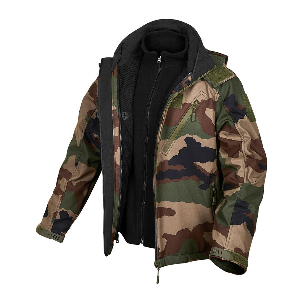 Veste softshell Ares Elite 3 en 1 à doublure polaire et capuche amovibles