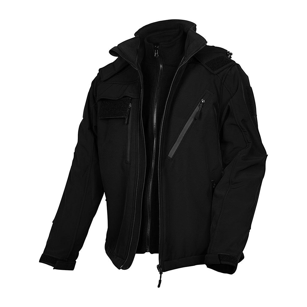 Veste softshell Ares Elite 3 en 1 à rabats d'identification escamotables et doublure